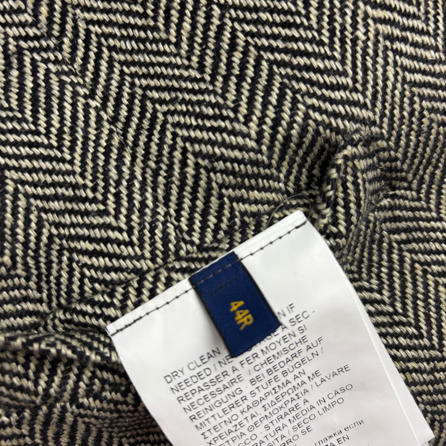 Polo Ralph Lauren Grey Herringbone Lapel Vest Waistcoat (Flax Silk Wool) - 44R