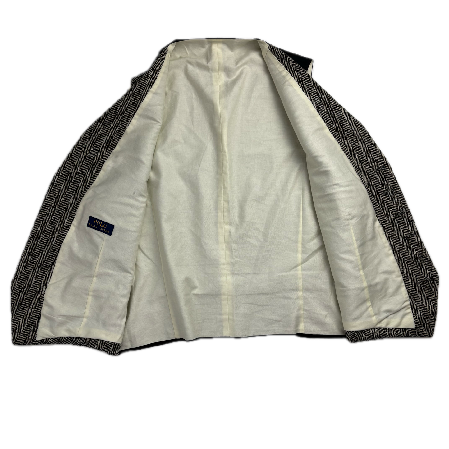 Polo Ralph Lauren Grey Herringbone Lapel Vest Waistcoat (Flax Silk Wool) - 44R