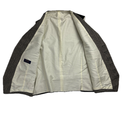 Polo Ralph Lauren Grey Herringbone Lapel Vest Waistcoat (Flax Silk Wool) - 44R