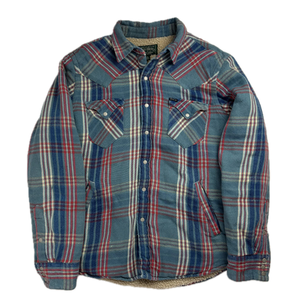 Ralph Lauren Polo Country Plaid Sherpa Lined Overshirt Blue - L