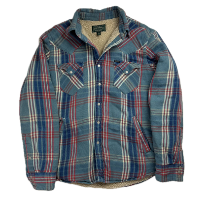 Ralph Lauren Polo Country Plaid Sherpa Lined Overshirt Blue - L