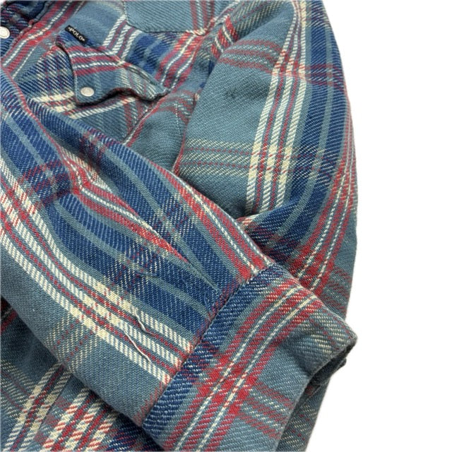 Ralph Lauren Polo Country Plaid Sherpa Lined Overshirt Blue - L
