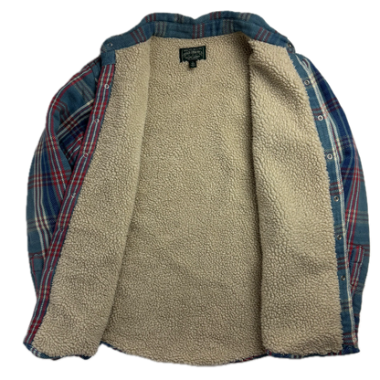 Ralph Lauren Polo Country Plaid Sherpa Lined Overshirt Blue - L