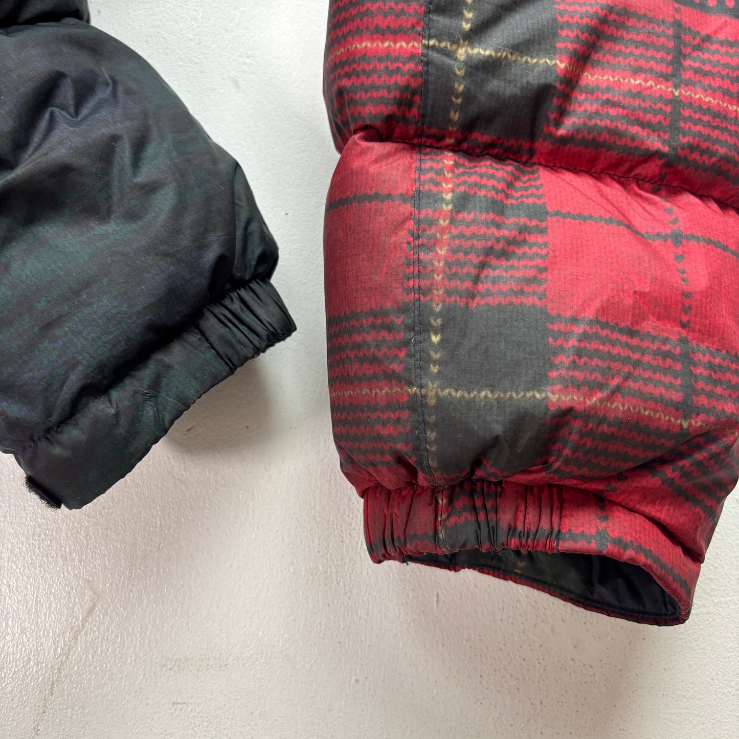 Polo Ralph Lauren Patchwork Graphic Plaid Fairisle Puffer Jacket Down Coat - XL
