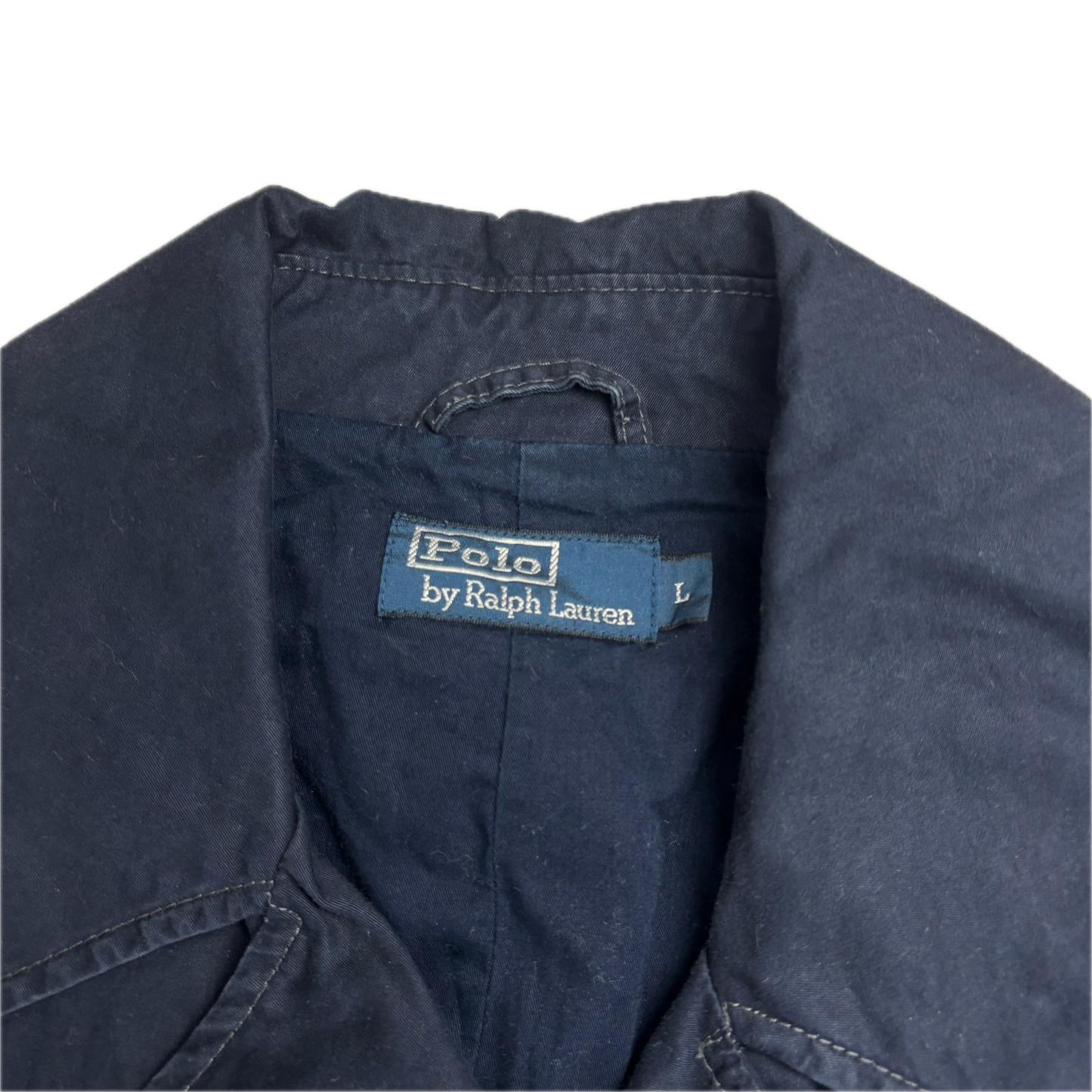 Polo Ralph Lauren Navy Double Breasted Rain Mac Coat Trench - L