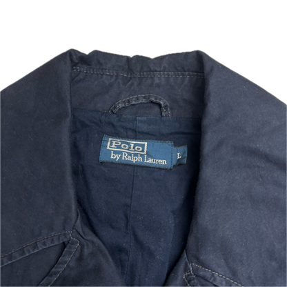 Polo Ralph Lauren Navy Double Breasted Rain Mac Coat Trench - L