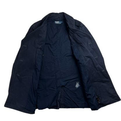Polo Ralph Lauren Navy Double Breasted Rain Mac Coat Trench - L