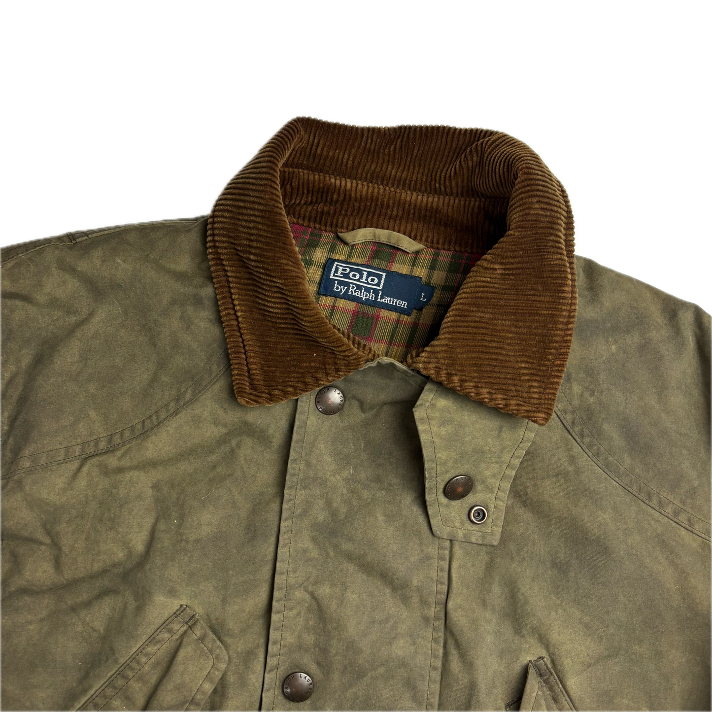 Polo Ralph Lauren Green Waxed Jacket Sportsman Hunting Coat - L