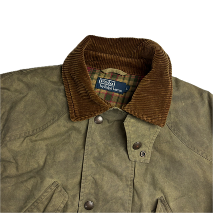 Polo Ralph Lauren Green Waxed Jacket Sportsman Hunting Coat - L