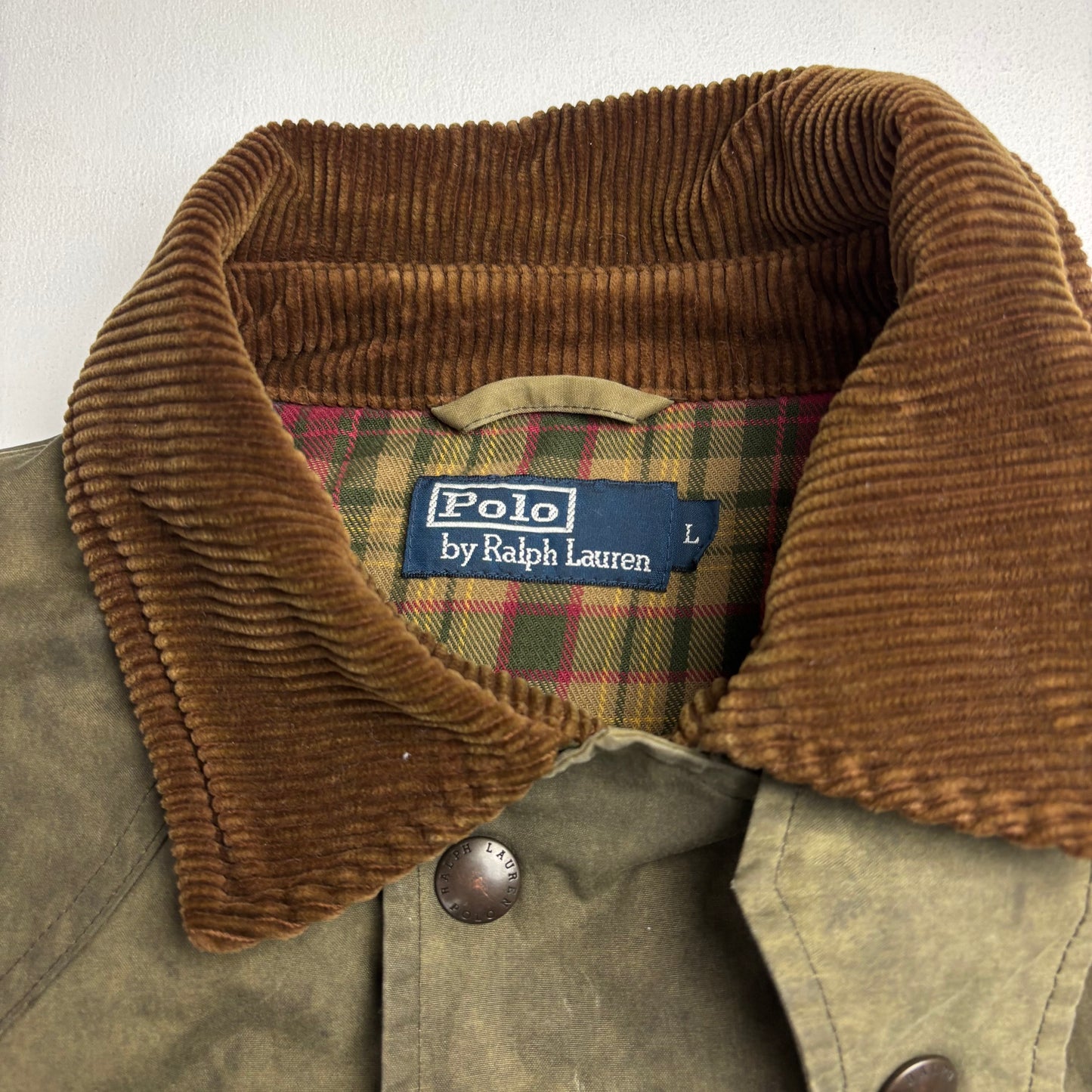 Polo Ralph Lauren Green Waxed Jacket Sportsman Hunting Coat - L