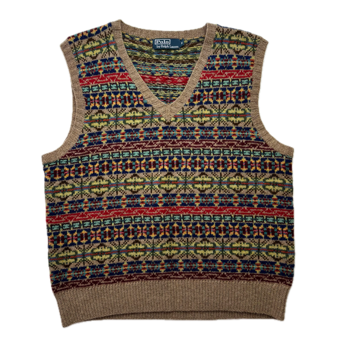 Polo Ralph Lauren Beige Fairisle Vest (Wool Blend) - M