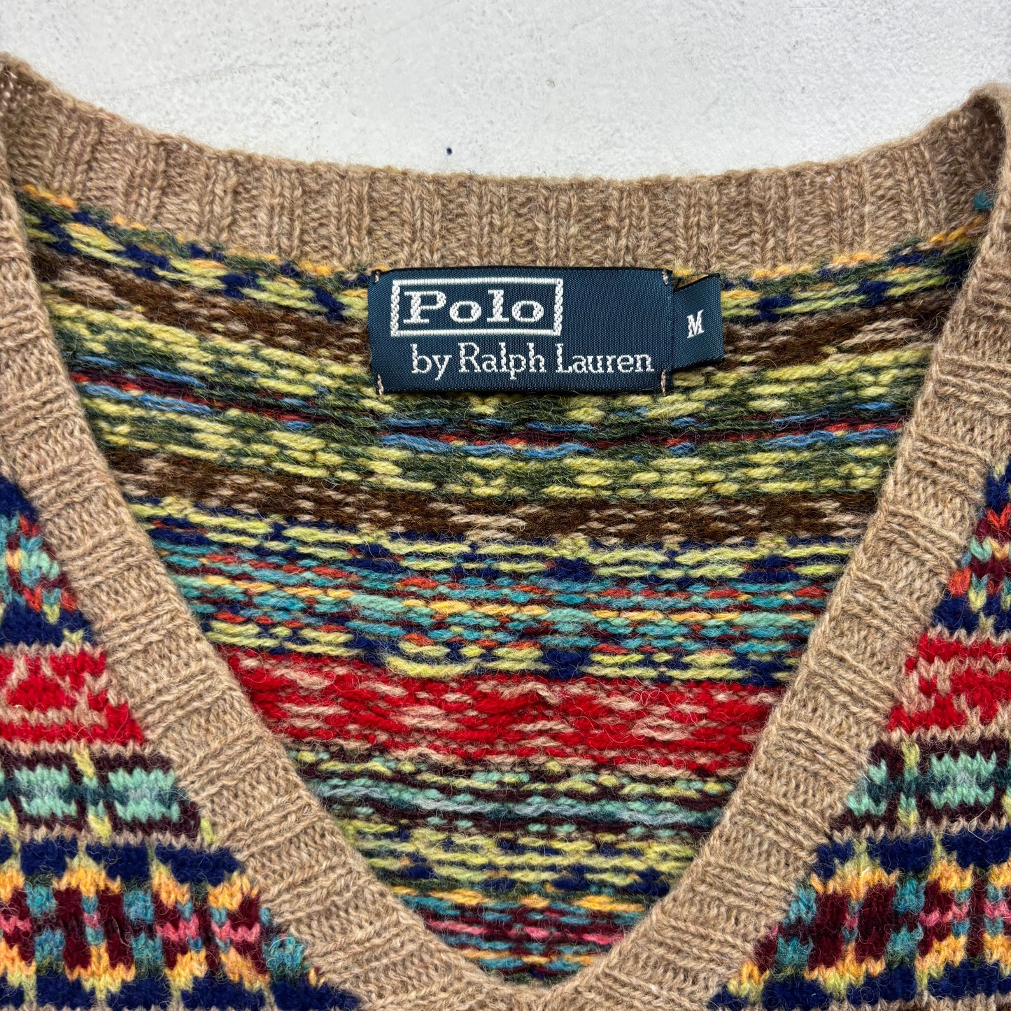 Polo Ralph Lauren Beige Fairisle Vest (Wool Blend) - M