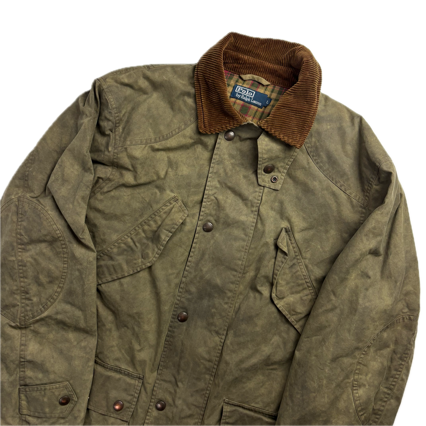 Polo Ralph Lauren Green Waxed Jacket Sportsman Hunting Coat - L