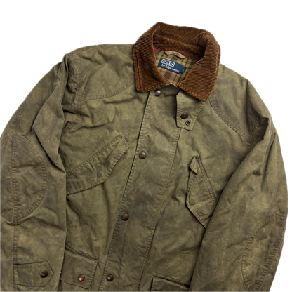 Polo Ralph Lauren Green Waxed Jacket Sportsman Hunting Coat - L