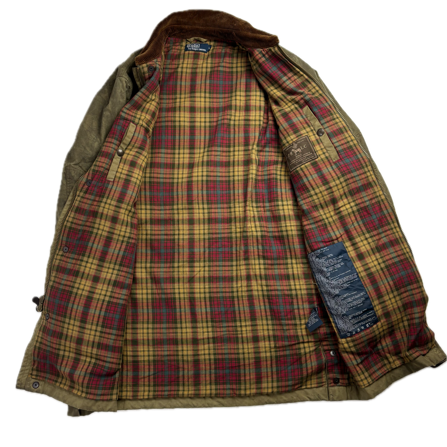 Polo Ralph Lauren Green Waxed Jacket Sportsman Hunting Coat - L