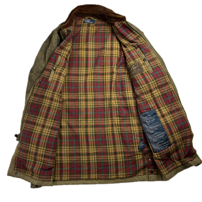 Polo Ralph Lauren Green Waxed Jacket Sportsman Hunting Coat - L