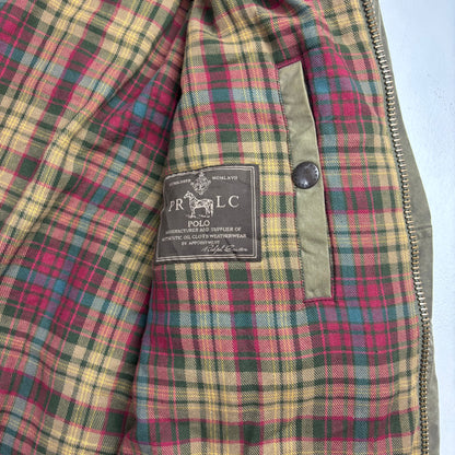 Polo Ralph Lauren Green Waxed Jacket Sportsman Hunting Coat - L