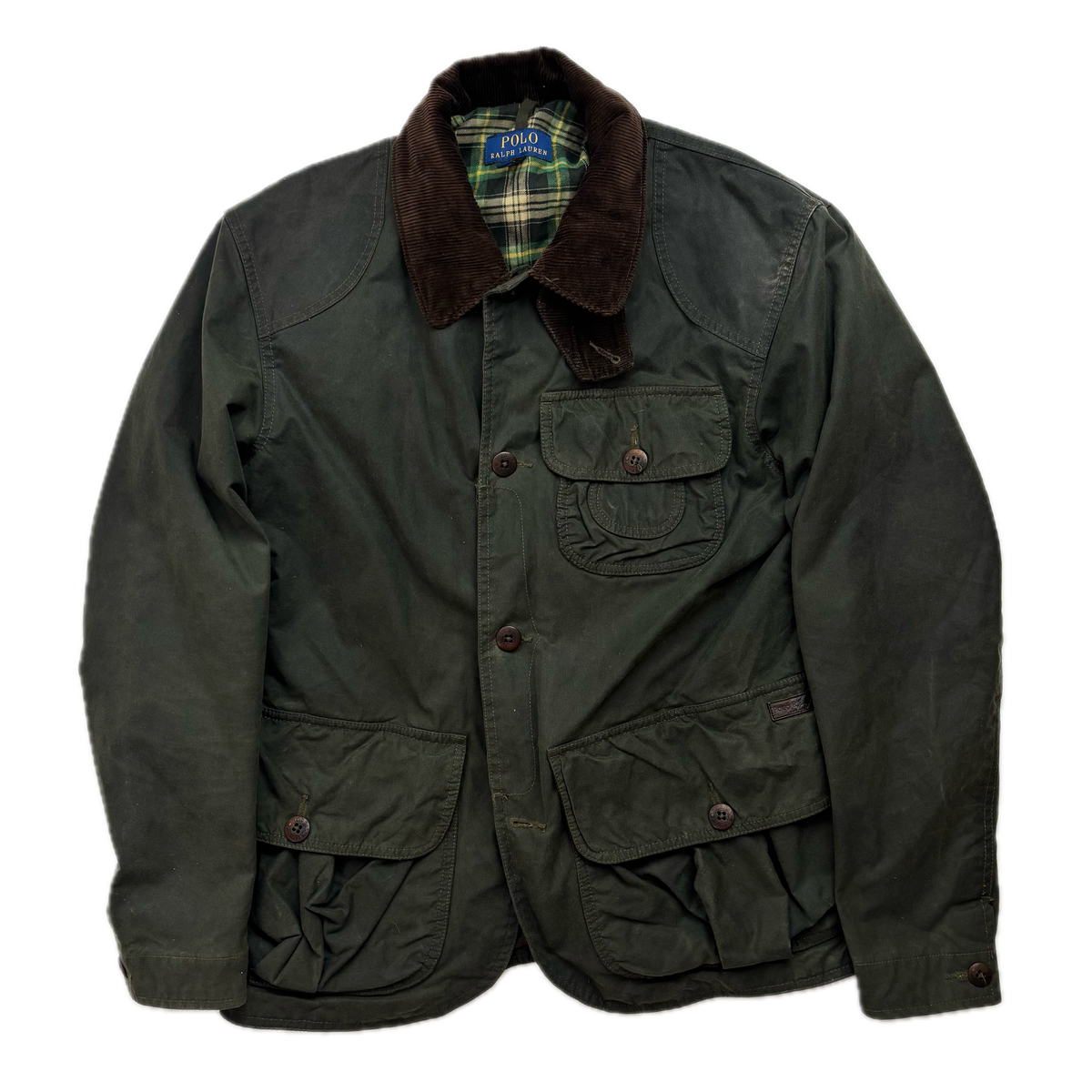 Polo Ralph Lauren Green Waxed Jacket Hunting Coat - S