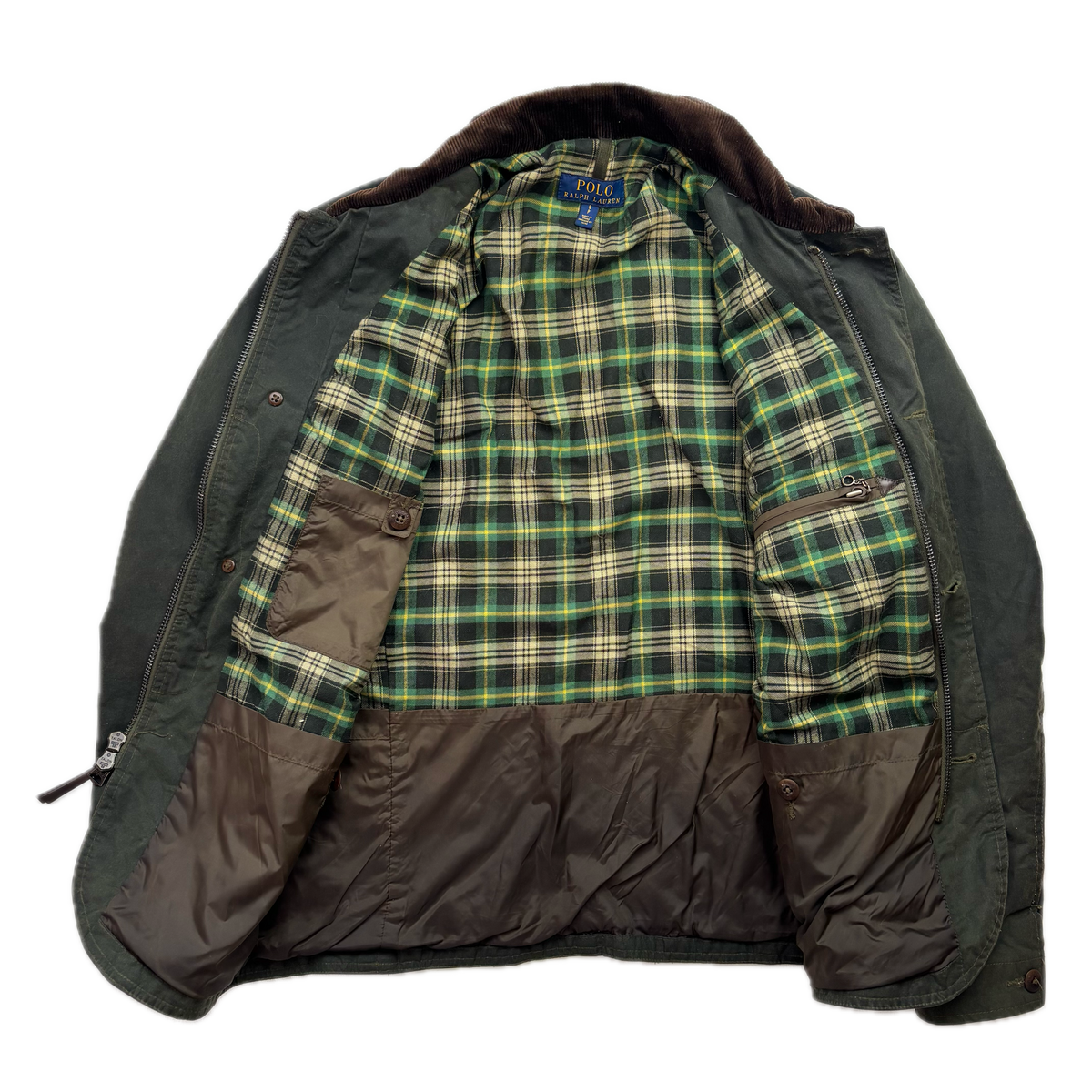 Polo Ralph Lauren Green Waxed Jacket Hunting Coat - S
