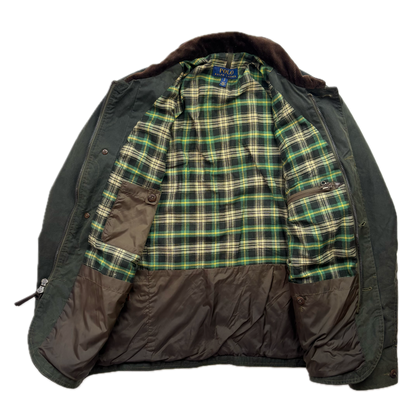 Polo Ralph Lauren Green Waxed Jacket Hunting Coat - S