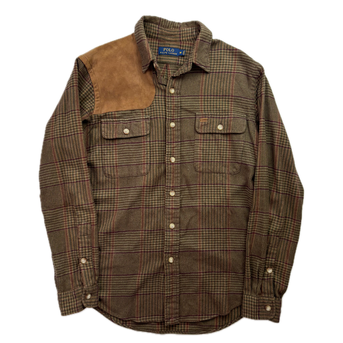 Polo Ralph Lauren Brown Glen Plaid Hunting Button Up Shirt - M