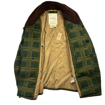 Ralph Lauren Denim Supply Green Jacquard Pattern Sherpa Collar Jacket - XXL