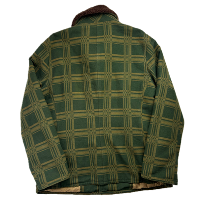 Ralph Lauren Denim Supply Green Jacquard Pattern Sherpa Collar Jacket - XXL