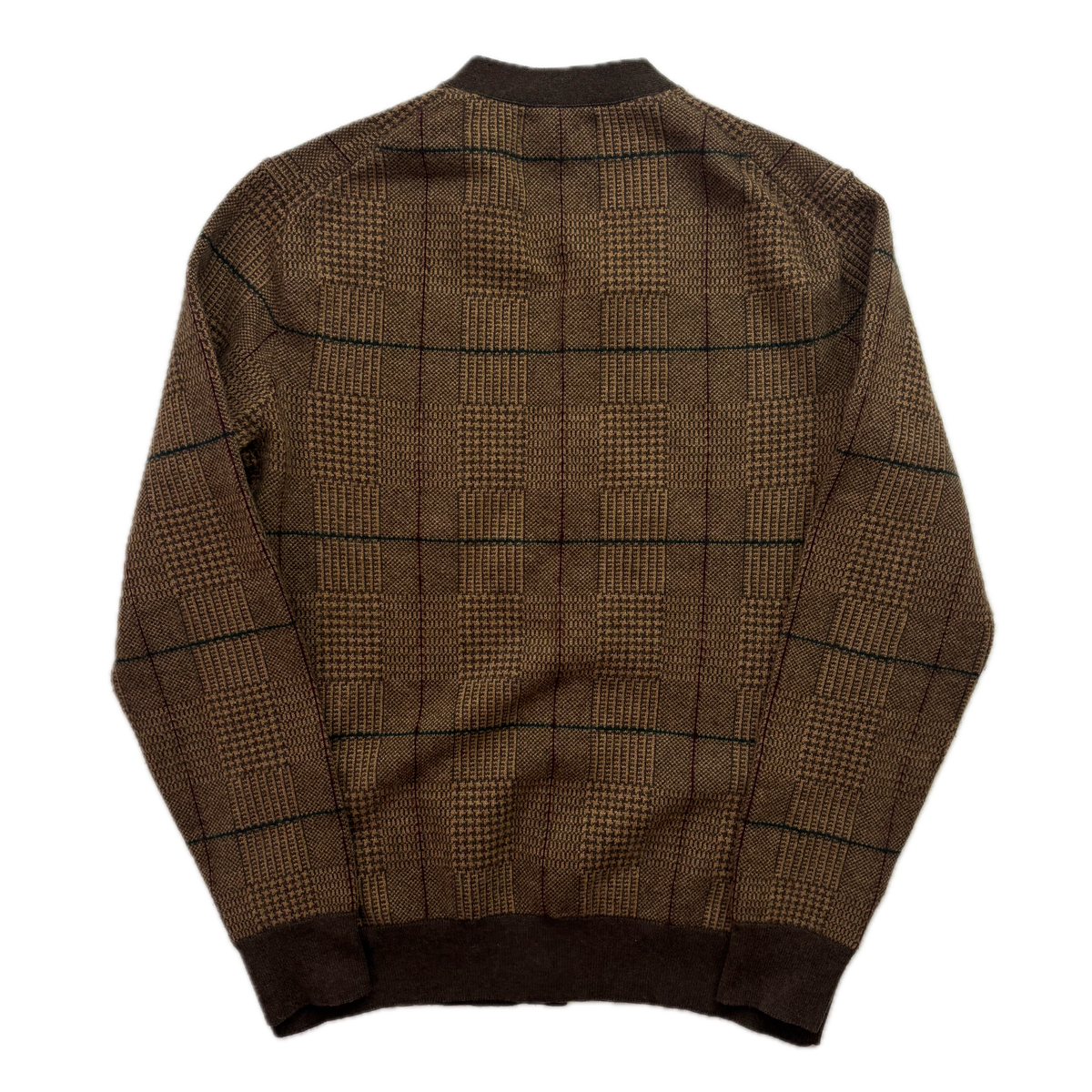 Polo Ralph Lauren Glen Plaid Tweed Brown Cardigan (Wool) - S