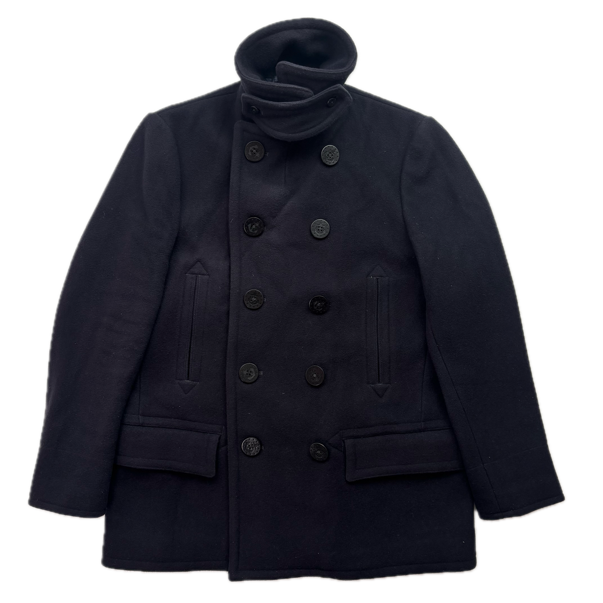 Polo Ralph Lauren Navy Double Breasted Pea Coat (Wool Nylon) - L (S)
