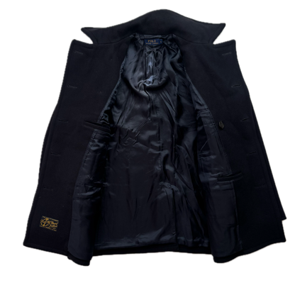Polo Ralph Lauren Navy Double Breasted Pea Coat (Wool Nylon) - L (S)