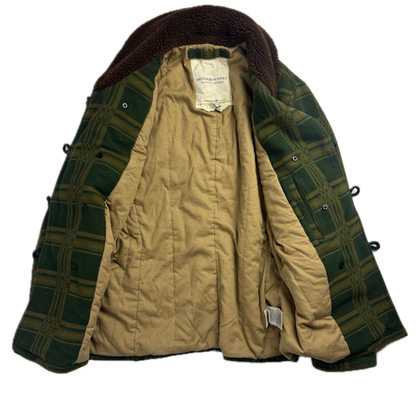 Ralph Lauren Denim Supply Green Jacquard Pattern Sherpa Collar Jacket - S