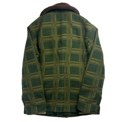 Ralph Lauren Denim Supply Green Jacquard Pattern Sherpa Collar Jacket - S
