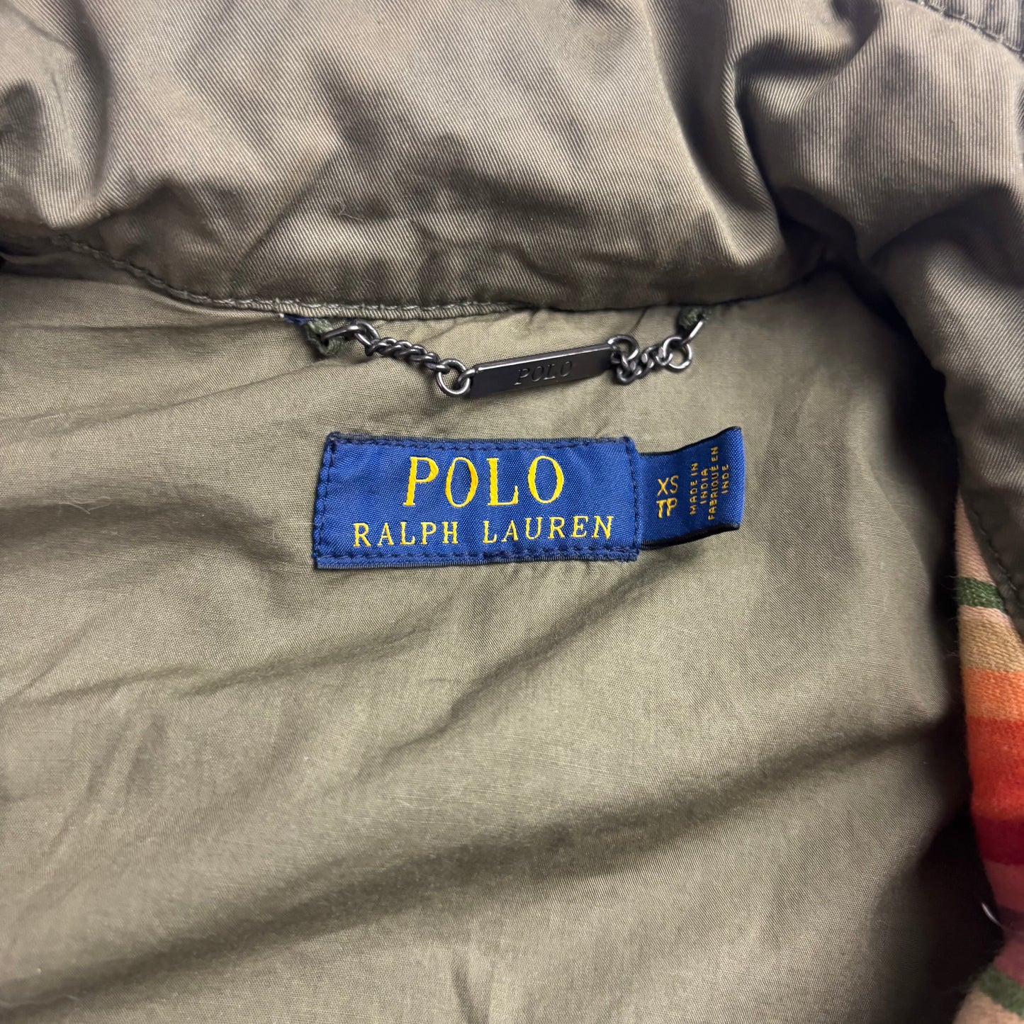 Polo Ralph Lauren Green Aztec Patchwork Jacket Military Parka Field - XS