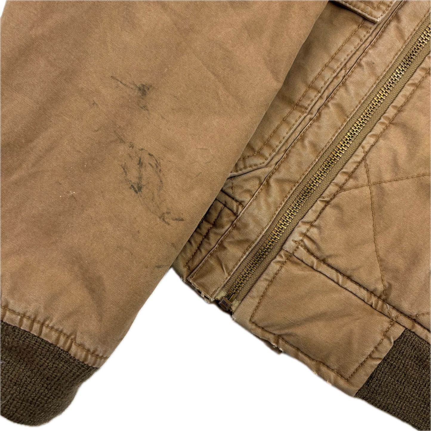 Rugby Ralph Lauren Tan B-15A Bomber Jacket Shearling Collar - S