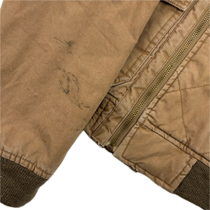 Rugby Ralph Lauren Tan B-15A Bomber Jacket Shearling Collar - S