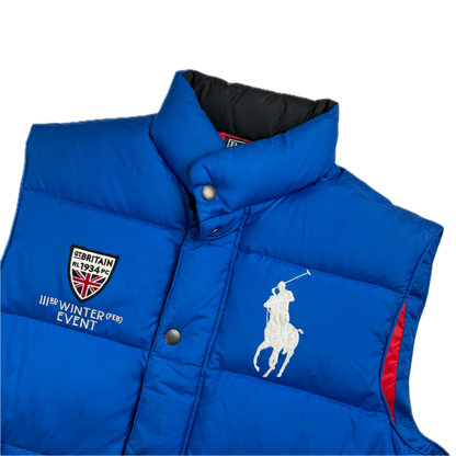 Polo Ralph Lauren Blue Britain Winter Event Puffer Gilet Down Vest - L