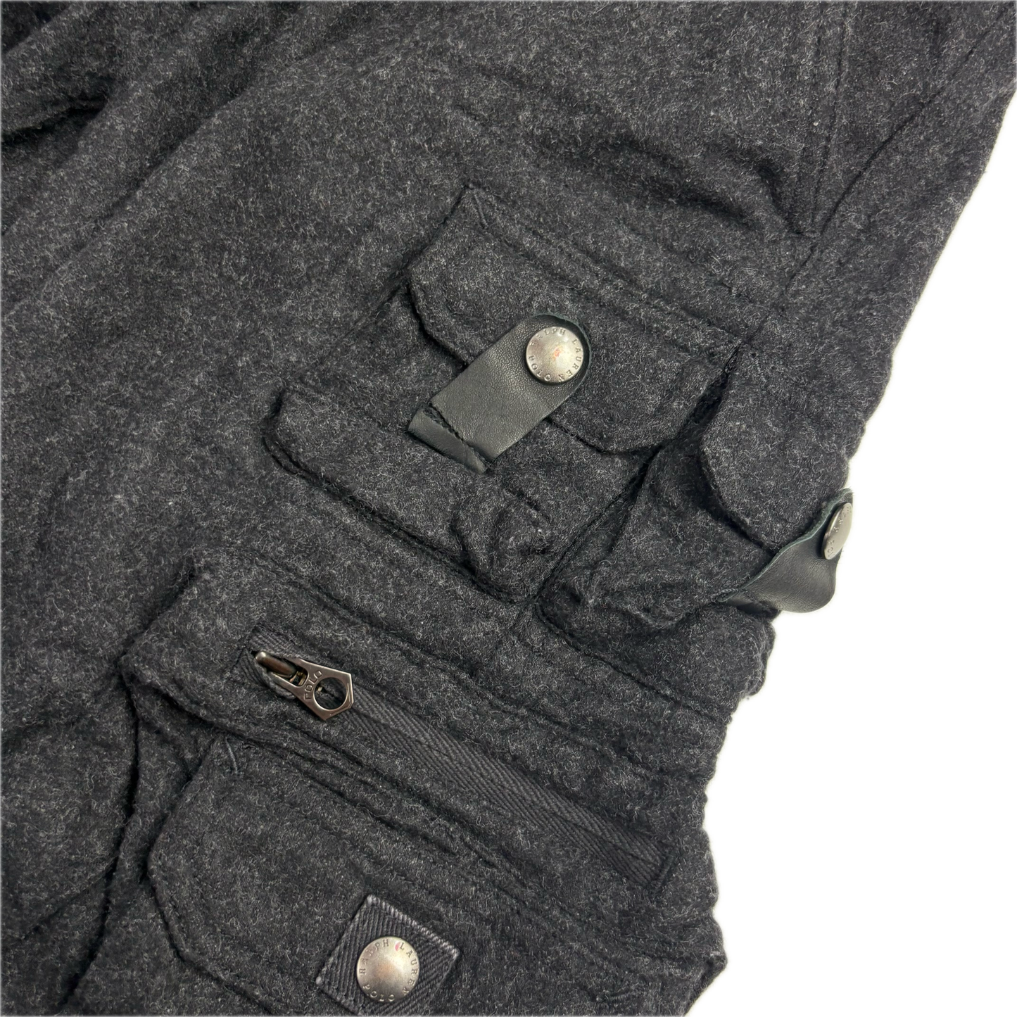 Polo Ralph Lauren Dark Grey Cargo Trouser Utility Pants (Wool Nylon) - 30R