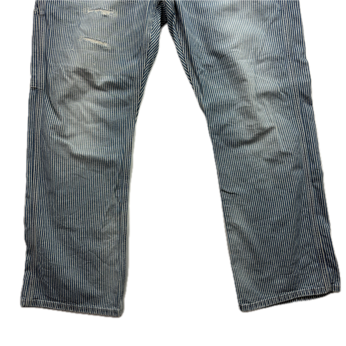 Polo Ralph Lauren Denim & Supply Railroad Stripe Relaxed Fit Carpenter Jeans Distressed - 33x32
