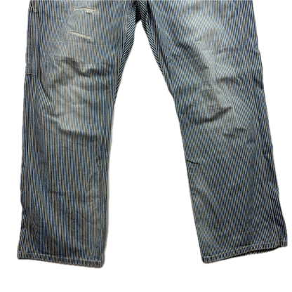 Polo Ralph Lauren Denim & Supply Railroad Stripe Relaxed Fit Carpenter Jeans Distressed - 33x32