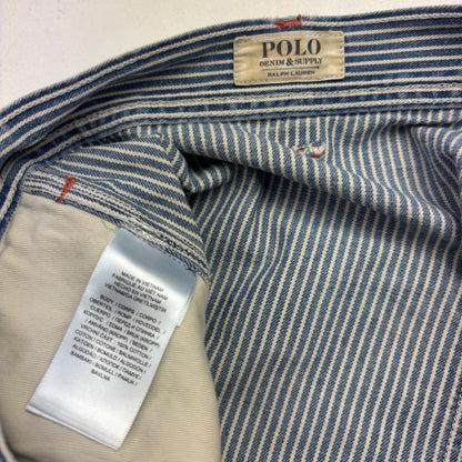 Polo Ralph Lauren Denim & Supply Railroad Stripe Relaxed Fit Carpenter Jeans Distressed - 33x32