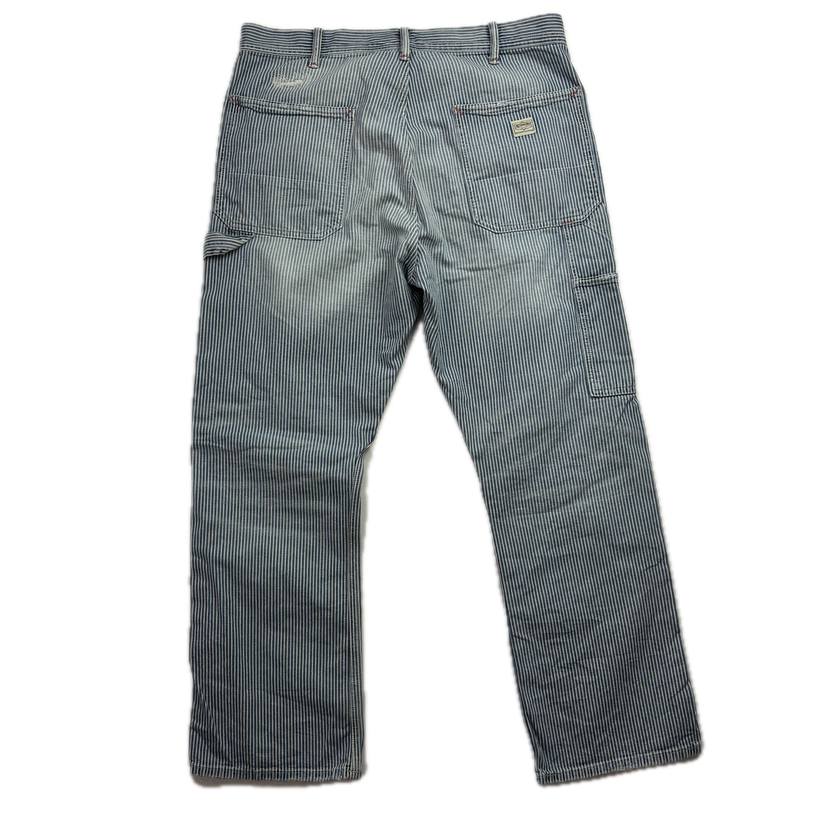 Polo Ralph Lauren Denim & Supply Railroad Stripe Relaxed Fit Carpenter Jeans Distressed - 33x32