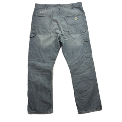 Polo Ralph Lauren Denim & Supply Railroad Stripe Relaxed Fit Carpenter Jeans Distressed - 33x32
