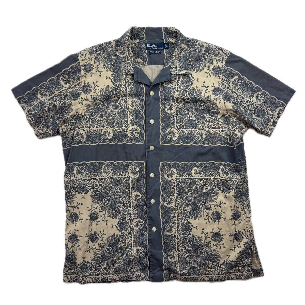 Polo Ralph Lauren Blue Paisley Bandana Caldwell Button Up Loop Collar Shirt - L