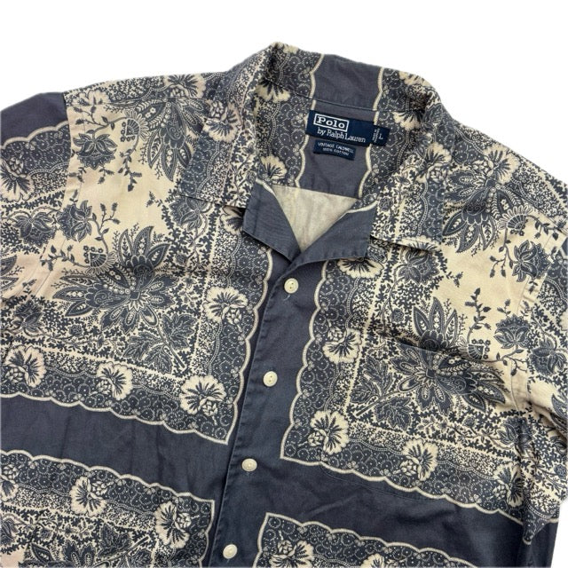 Polo Ralph Lauren Blue Paisley Bandana Caldwell Button Up Loop Collar Shirt - L