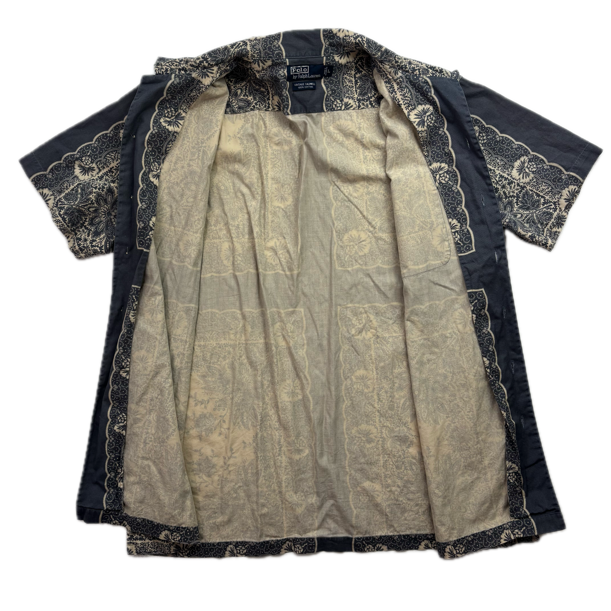 Polo Ralph Lauren Blue Paisley Bandana Caldwell Button Up Loop Collar Shirt - L