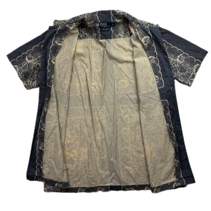 Polo Ralph Lauren Blue Paisley Bandana Caldwell Button Up Loop Collar Shirt - L
