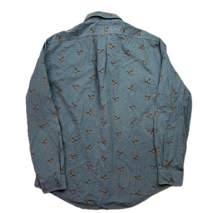 Polo Ralph Lauren Blue Corduroy Duck Mallard Button Up Shirt - L