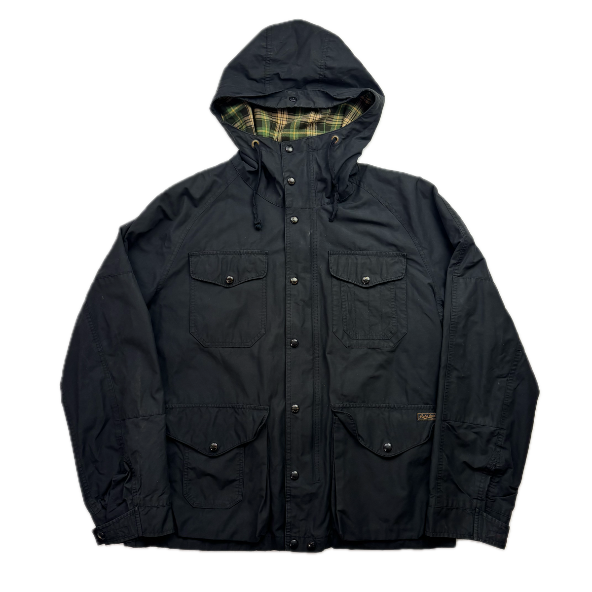 Polo Ralph Lauren Black Waxed Hooded Jacket Parka - L