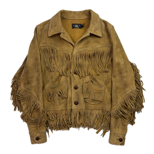 RRL Ralph Lauren Tan Goat Suede Western Fringe Jacket - 1 (XS)