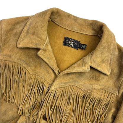 RRL Ralph Lauren Tan Goat Suede Western Fringe Jacket - 1 (XS)